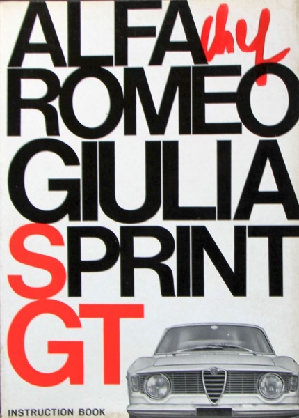 Alfa Romeo Giulia Sprint GT 1964 Owner Manual (0415)